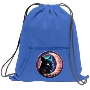 Witchy Celestial Cameaningful Gift Crescent Moon Witches Familiar Gift Sweatshirt Cinch Pack Bag