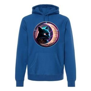 Witchy Celestial Cameaningful Gift Crescent Moon Witches Familiar Gift Premium Hoodie