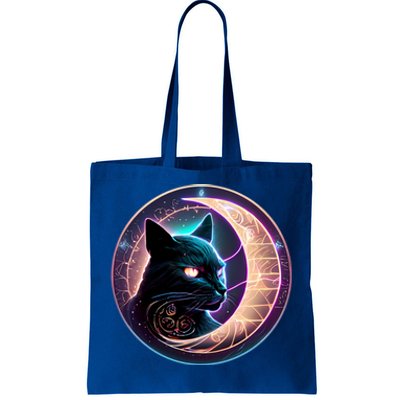 Witchy Celestial Cameaningful Gift Crescent Moon Witches Familiar Gift Tote Bag