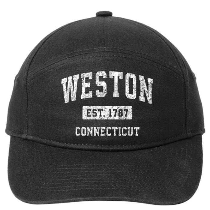 Weston Connecticut Ct Vintage Sports 7-Panel Snapback Hat