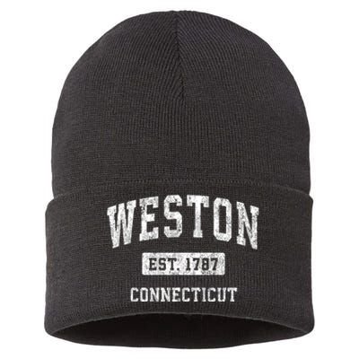 Weston Connecticut Ct Vintage Sports Sustainable Knit Beanie