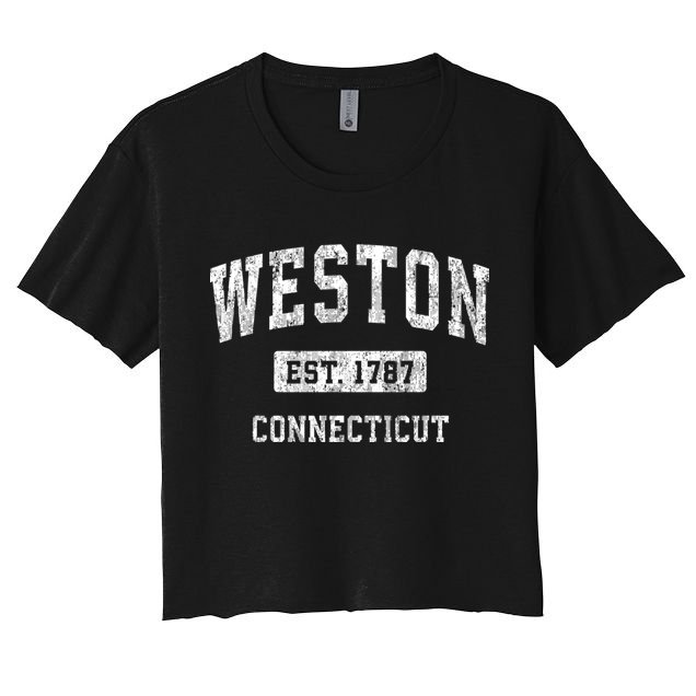 Weston Connecticut Ct Vintage Sports Crop Top