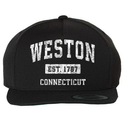 Weston Connecticut Ct Vintage Sports Wool Snapback Cap