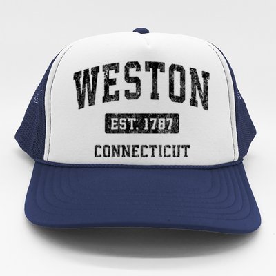 Weston Connecticut Ct Vintage Sports Trucker Hat