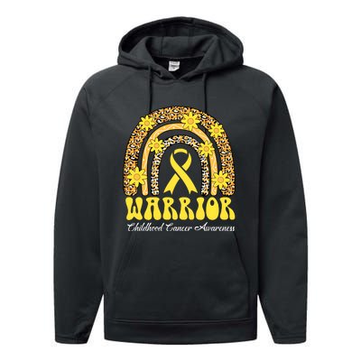 Warrior Childhood Cancer Rainbow Cancer Awareness Month Performance Fleece Hoodie