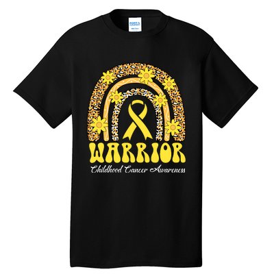 Warrior Childhood Cancer Rainbow Cancer Awareness Month Tall T-Shirt