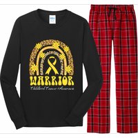 Warrior Childhood Cancer Rainbow Cancer Awareness Month Long Sleeve Pajama Set