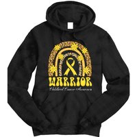 Warrior Childhood Cancer Rainbow Cancer Awareness Month Tie Dye Hoodie