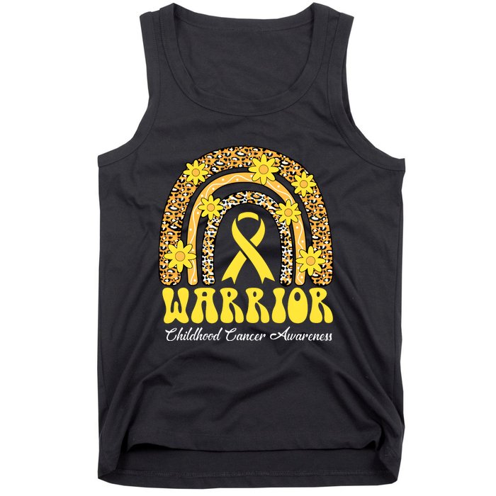 Warrior Childhood Cancer Rainbow Cancer Awareness Month Tank Top