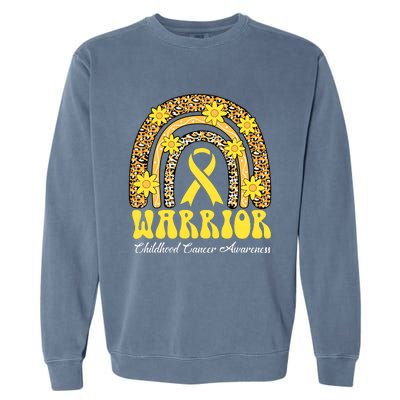 Warrior Childhood Cancer Rainbow Cancer Awareness Month Garment-Dyed Sweatshirt