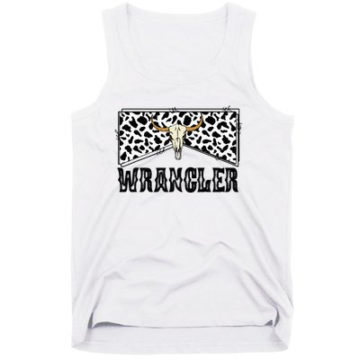 Wrangler Cowhide Cow Skull Cow Print Wrangler Tank Top