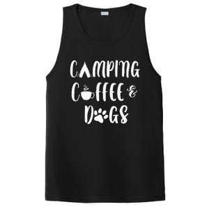 Womens Camping Coffee And Dogs Outdoor Adventure Puppy Lover PosiCharge Competitor Tank