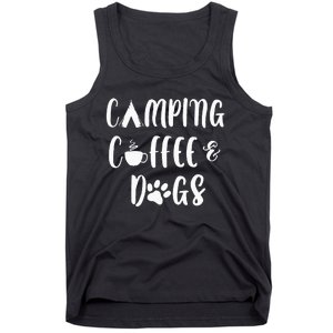 Womens Camping Coffee And Dogs Outdoor Adventure Puppy Lover Tank Top