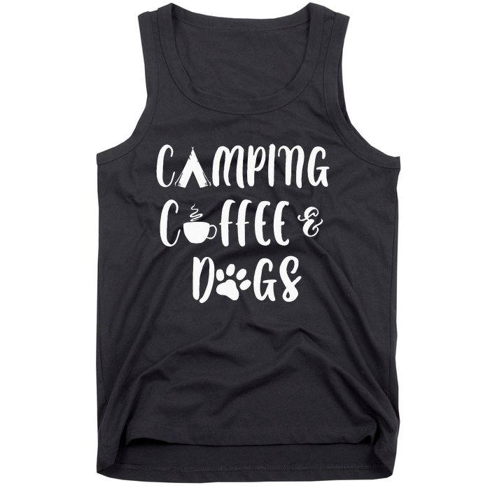 Womens Camping Coffee And Dogs Outdoor Adventure Puppy Lover Tank Top