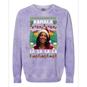 Women Christmas Comma La Funny Kamala Harris 2024 Xmas Sweater Gift Colorblast Crewneck Sweatshirt