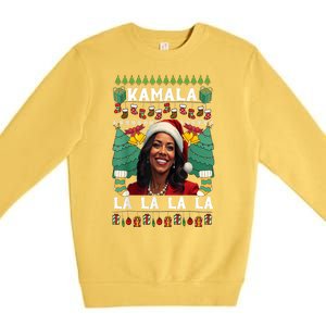 Women Christmas Comma La Funny Kamala Harris 2024 Xmas Sweater Gift Premium Crewneck Sweatshirt