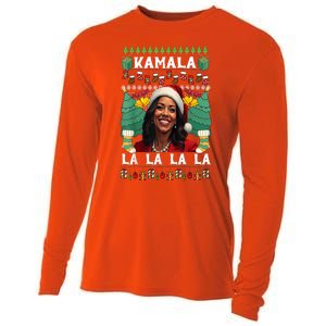 Women Christmas Comma La Funny Kamala Harris 2024 Xmas Sweater Gift Cooling Performance Long Sleeve Crew