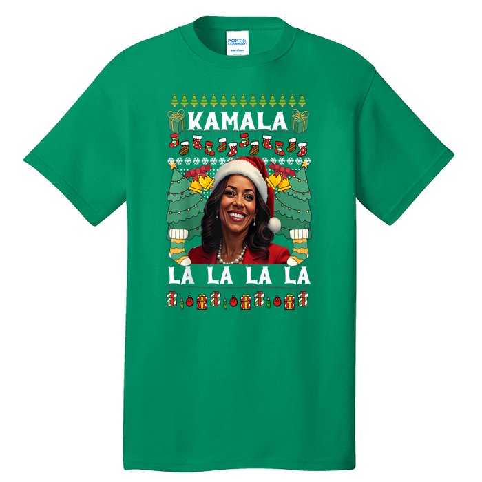 Women Christmas Comma La Funny Kamala Harris 2024 Xmas Sweater Gift Tall T-Shirt