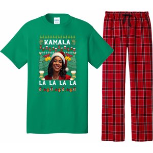 Women Christmas Comma La Funny Kamala Harris 2024 Xmas Sweater Gift Pajama Set