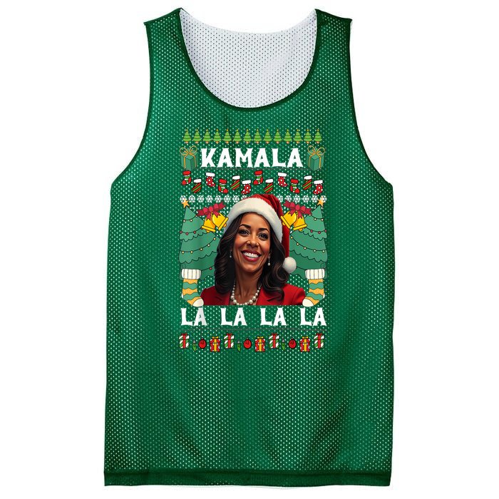 Women Christmas Comma La Funny Kamala Harris 2024 Xmas Sweater Gift Mesh Reversible Basketball Jersey Tank