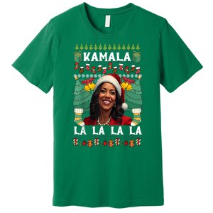 Women Christmas Comma La Funny Kamala Harris 2024 Xmas Sweater Gift Premium T-Shirt