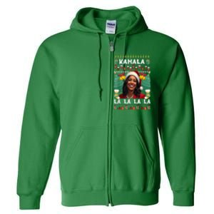 Women Christmas Comma La Funny Kamala Harris 2024 Xmas Sweater Gift Full Zip Hoodie