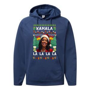 Women Christmas Comma La Funny Kamala Harris 2024 Xmas Sweater Gift Performance Fleece Hoodie