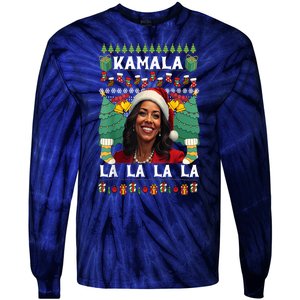 Women Christmas Comma La Funny Kamala Harris 2024 Xmas Sweater Gift Tie-Dye Long Sleeve Shirt