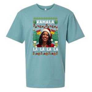 Women Christmas Comma La Funny Kamala Harris 2024 Xmas Sweater Gift Sueded Cloud Jersey T-Shirt