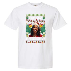 Women Christmas Comma La Funny Kamala Harris 2024 Xmas Sweater Gift Garment-Dyed Heavyweight T-Shirt