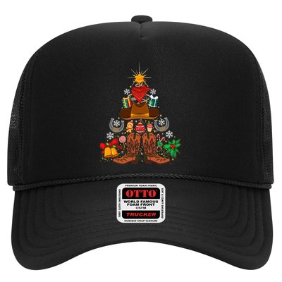 Western Cowboy Christmas Tree Funny Xmas Happy New Year 2024  Trucker Hat