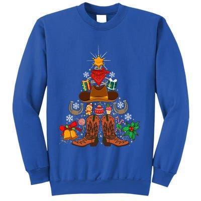 Western Cowboy Christmas Tree Funny Xmas Happy New Year 2024  Sweatshirt