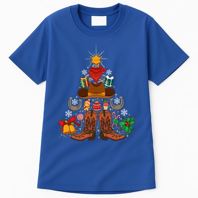 Western Cowboy Christmas Tree Funny Xmas Happy New Year 2024  Tall T-Shirt