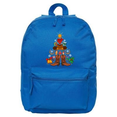 Western Cowboy Christmas Tree Funny Xmas Happy New Year 2024  16 in Basic Backpack