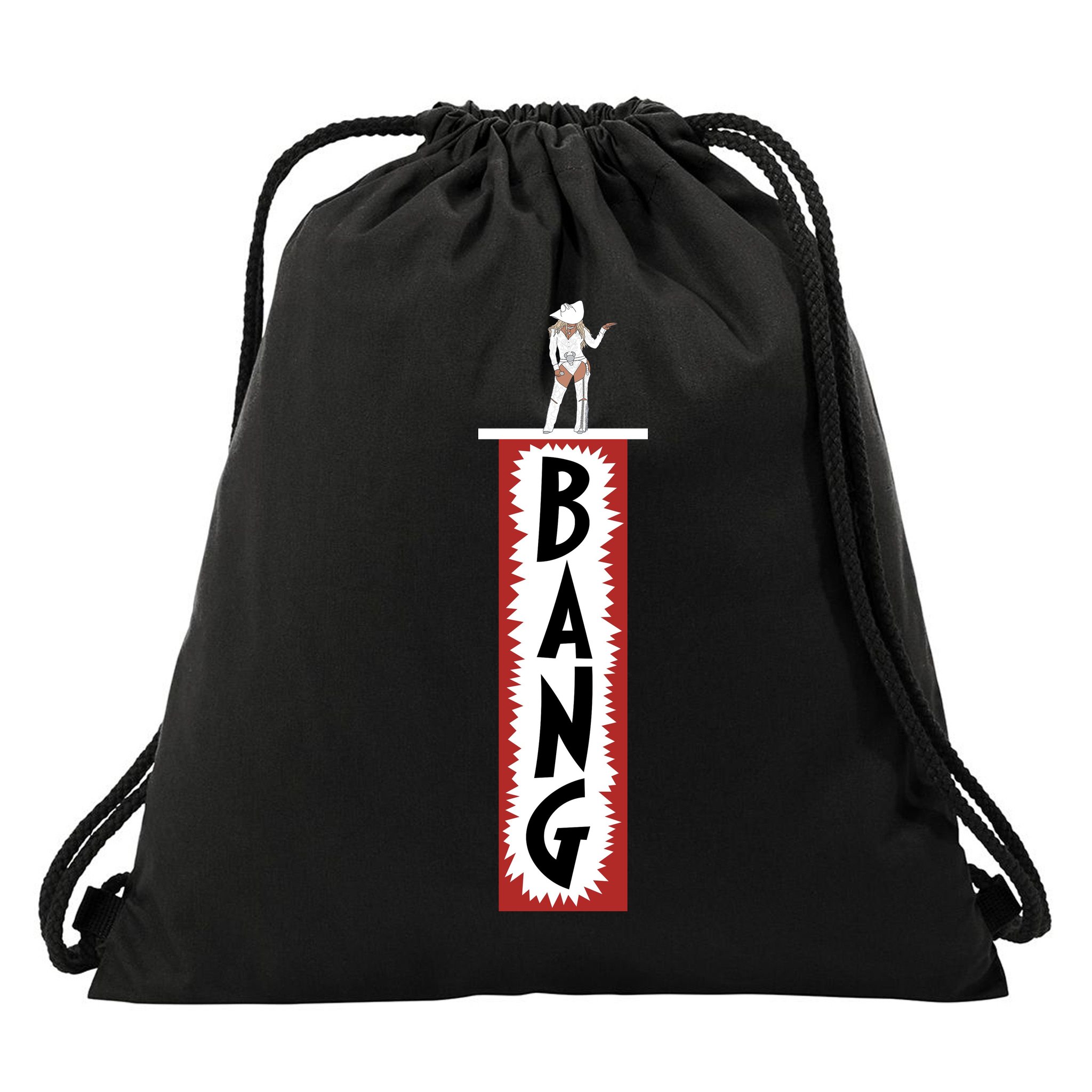Western Cowgirl Country Cowboy Rodeo BANG Drawstring Bag