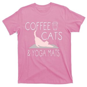 Womens Coffee Cats Yoga Mats Funny Gifts For Yoga Instructor VNeck T-Shirt