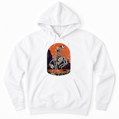 Western Country Cowgirl Cowboy Skeleton Halloween Spooky Hoodie