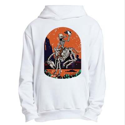 Western Country Cowgirl Cowboy Skeleton Halloween Spooky Urban Pullover Hoodie