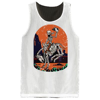 Western Country Cowgirl Cowboy Skeleton Halloween Spooky Mesh Reversible Basketball Jersey Tank