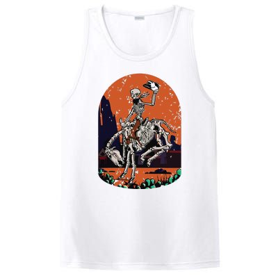 Western Country Cowgirl Cowboy Skeleton Halloween Spooky PosiCharge Competitor Tank