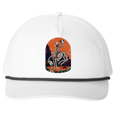 Western Country Cowgirl Cowboy Skeleton Halloween Spooky Snapback Five-Panel Rope Hat