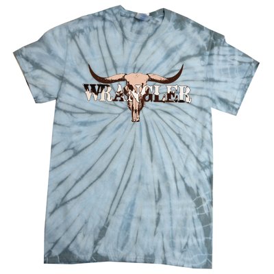 Wrangler Cowhide Cow Skull Cow Print Wrangler Tie-Dye T-Shirt