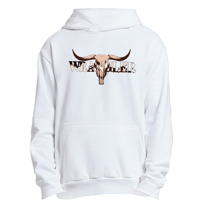 Wrangler Cowhide Cow Skull Cow Print Wrangler Urban Pullover Hoodie