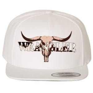 Wrangler Cowhide Cow Skull Cow Print Wrangler Wool Snapback Cap