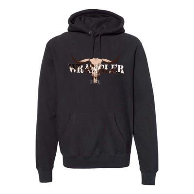 Wrangler Cowhide Cow Skull Cow Print Wrangler Premium Hoodie