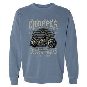 West Coast Chopper Motorcycle Garage Funny Gift Garment-Dyed Sweatshirt