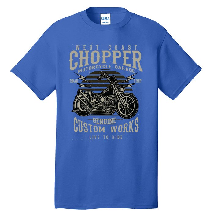 West Coast Chopper Motorcycle Garage Funny Gift Tall T-Shirt