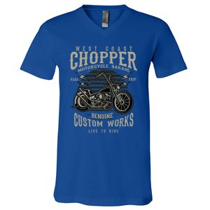 West Coast Chopper Motorcycle Garage Funny Gift V-Neck T-Shirt