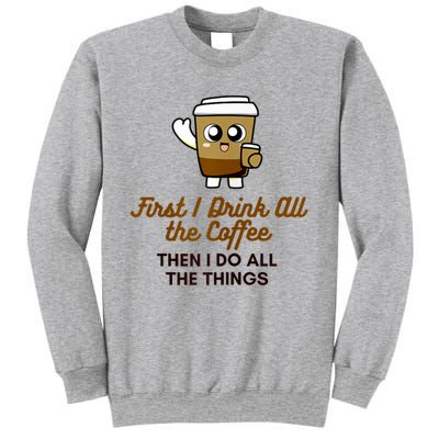 Womens Cute Coffee Drinker Graphic Sweatshirt