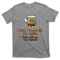 Womens Cute Coffee Drinker Graphic T-Shirt